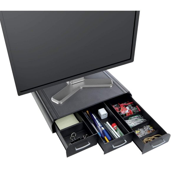 Mind Reader Monitor PC IMAC Laptop Stand Desk Organizer Black - Picture 2 of 6